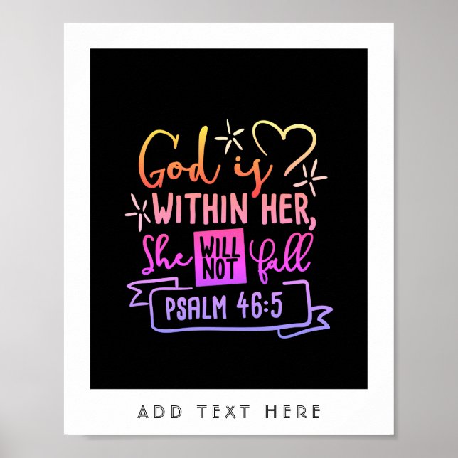 God Is Within Her She Will Not Fall FAITH Girls Poster (Front)