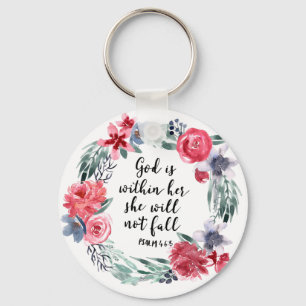 God is within her she will not fall key ring