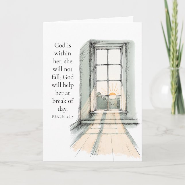 God Is Within Her, She Will Not Fall - Psalm 46:5 Card (Front)