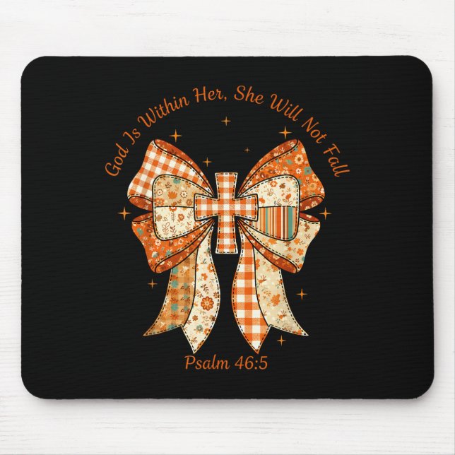 God Is Within Her She Will Not Fall Psalm 46_5 Coq Mouse Pad (Front)