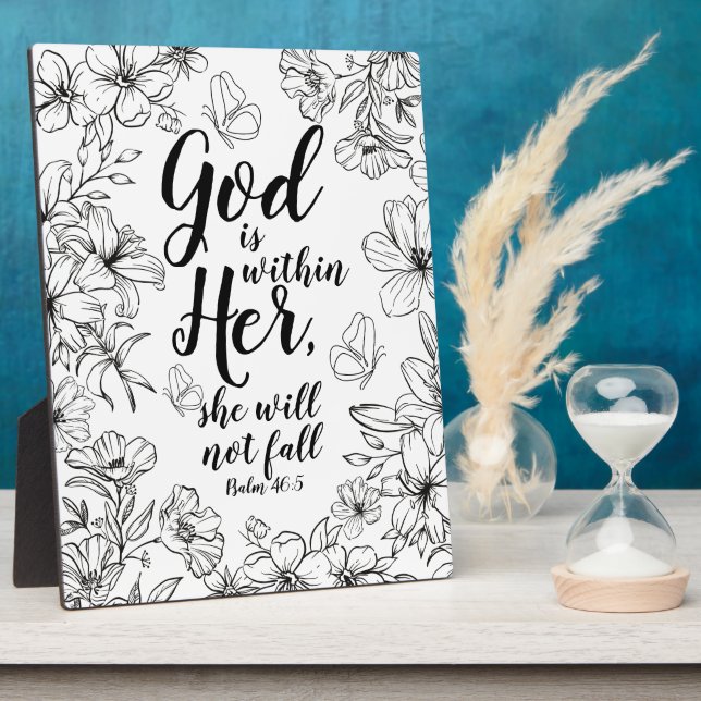 God is Within Her She Will Not Fall Psalm 46:5 Plaque (Side)