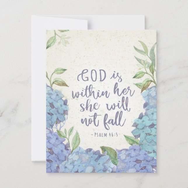 God Is Within Her She Will Not Fall Religious Post Holiday Card (Front)