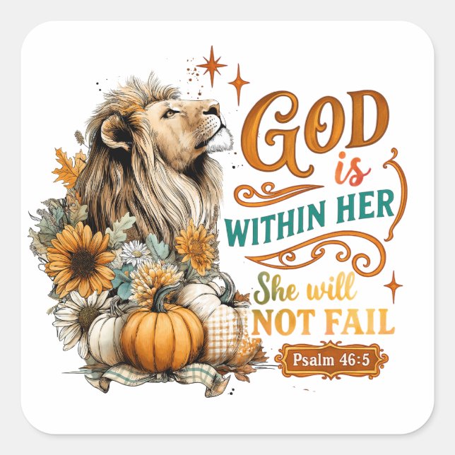 God Is Within Her...  Square Sticker (Front)
