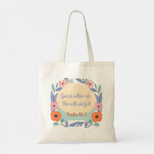God is within her tote bag