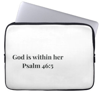 God Is Within HerLaptop Case Christian Bible Verse