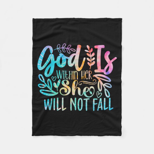 God Is Within Not Bible Verse Quote Religious Fleece Blanket (Front)