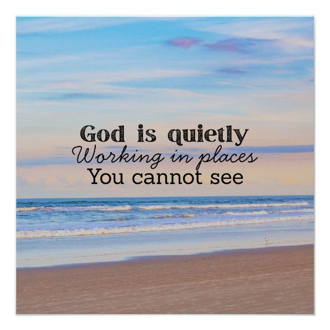 God is working Christian typography Biblical  Poster (Front)