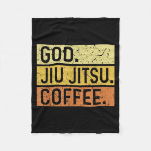 God Jiu Jitsu Coffee Jesus Brazilian Martial Arts Fleece Blanket