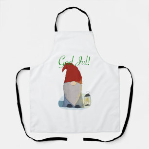 God Jul Christmas Gnome Julnisse   Apron