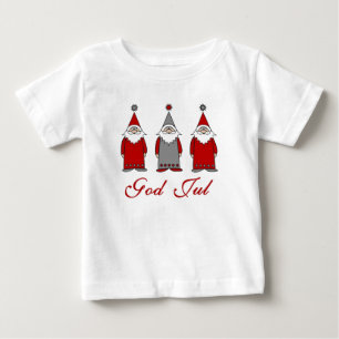 God Jul   Cute Funny Tomten Norwegian Christmas Baby T-Shirt