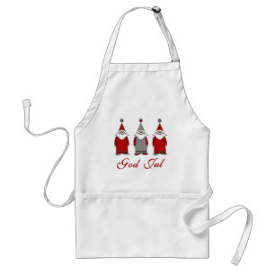 God Jul   Cute Funny Tomten Norwegian Christmas Standard Apron