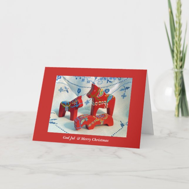 God Jul Dala Horse Holiday Card (Front)