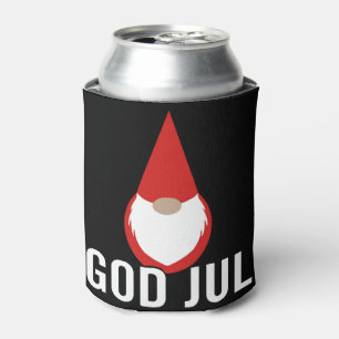 God Jul Gnome Tomte Merry Christmas Can Cooler