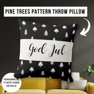 God Jul Merry Christmas Scandinavian pattern gift Cushion