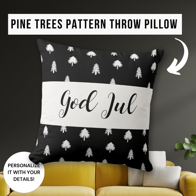 God Jul Merry Christmas Scandinavian pattern gift Cushion (Creator Uploaded)