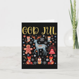 God Jul Nordic Reindeer Cottagecore Scandinavian C Card