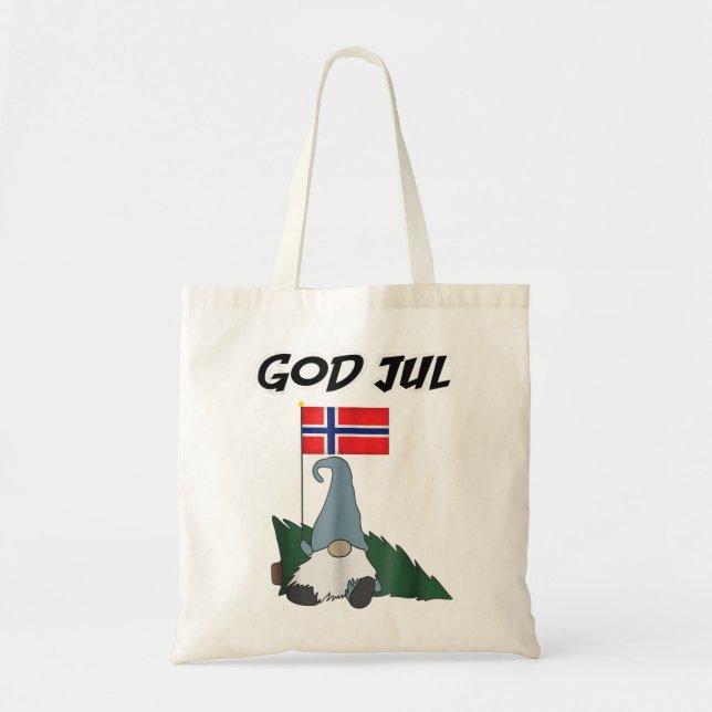 God jul norwegian gnome t merry christmas norway.p tote bag (Front)