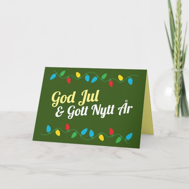 God Jul och Gott Nytt År Kort Holiday Card (Front)