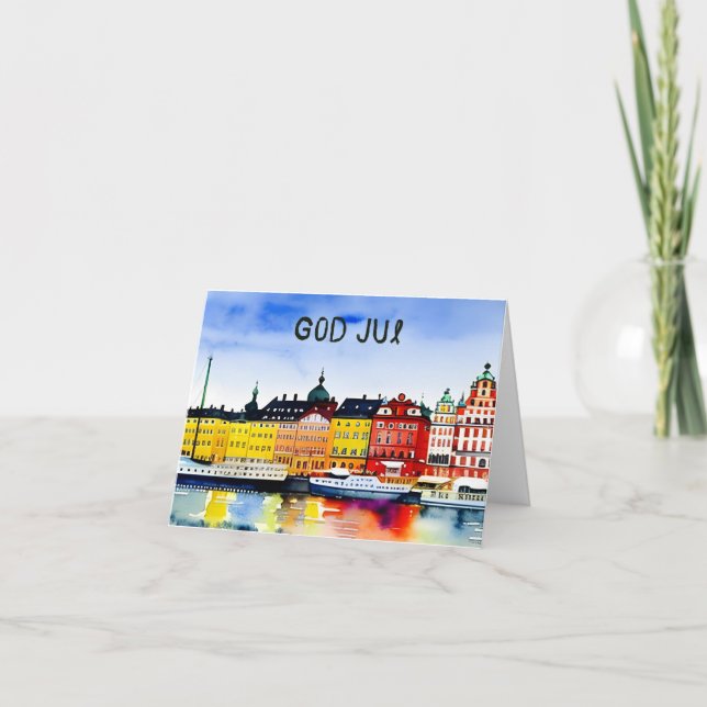 God Jul, Swedish Christmas  Card (Front)
