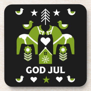 God Jul Swedish Folk Art      Coaster