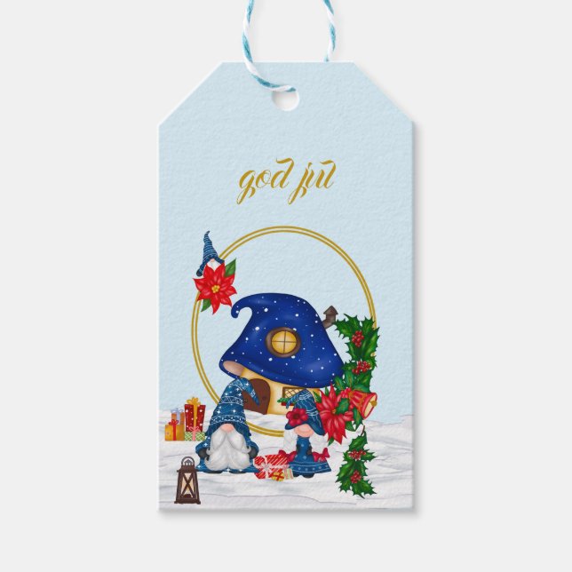 God Jul Swedish Gnomes Gift Tags (Front)