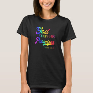 God Keeps His Promises Psalm 1058 Christian Rainbo T-Shirt