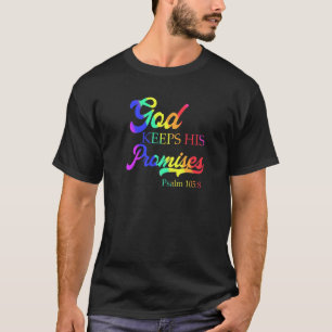 God Keeps His Promises Psalm 1058 Christian Rainbo T-Shirt