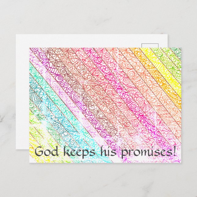 "God Keeps His Promises!" Rainbow Postcard (Front/Back)