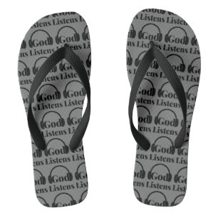 God Listens Faith Based Quote G/B All-Over Unisex Jandals