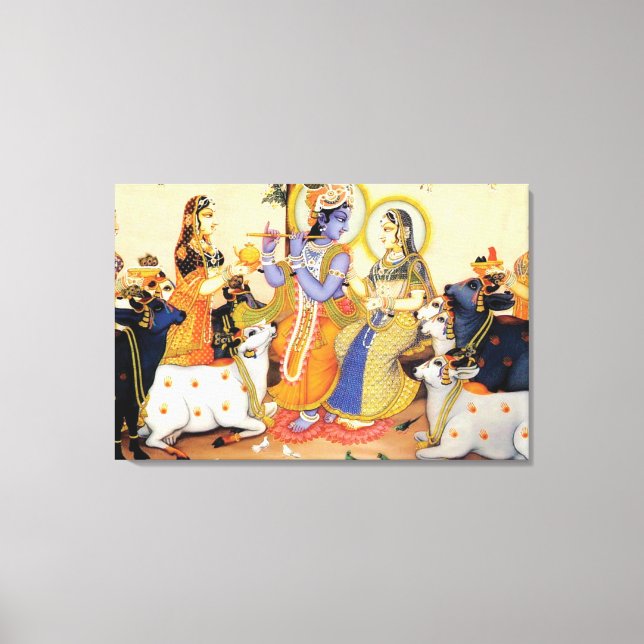 God Lord Krishna Premium Wrapped Canvas (Gloss) (Front)