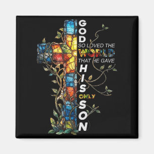God Loved The World John 316 Easter Religious Men Magnet