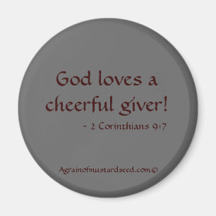 God loves a cheerful giver magnet