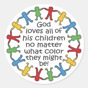 God Loves All Classic Round Sticker