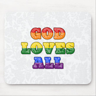 "God Loves All" Gay/LGBTQIA+/Queer Christian Pride Mouse Pad