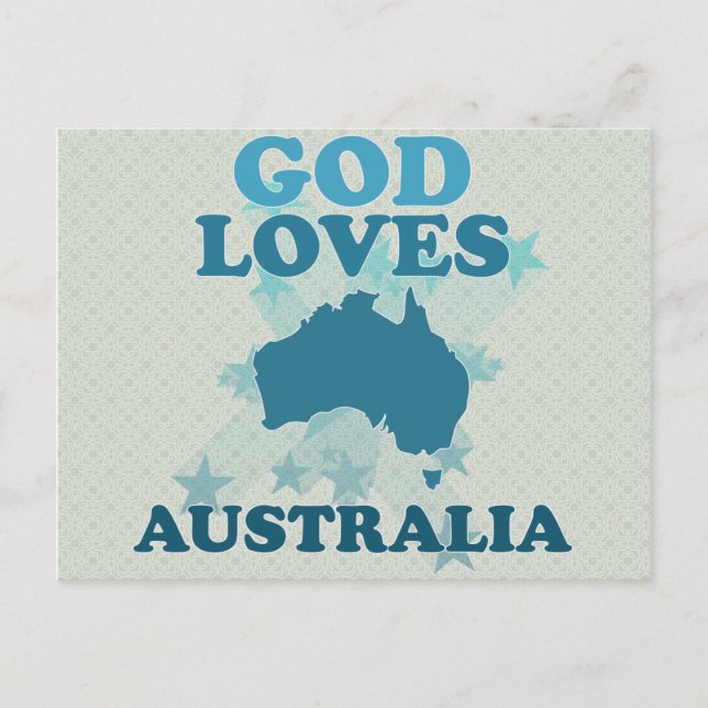 God Loves Australia Postcard (Front)
