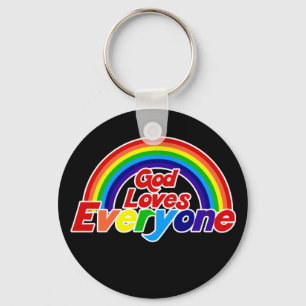 God Loves Everyone Gay Rainbow Key Ring