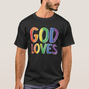 God Loves  Gay Christian LGBTQ Christian Pride Par T-Shirt