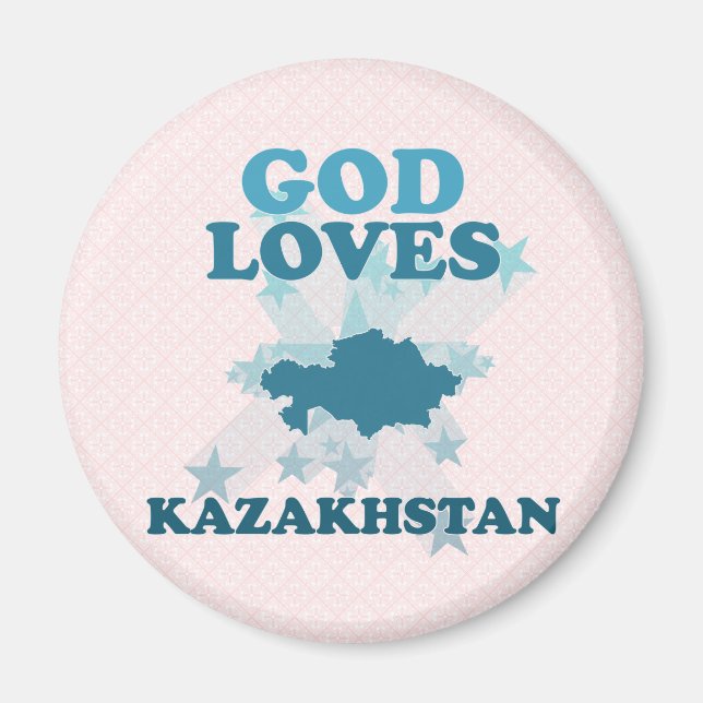 God Loves Kazakhstan Magnet (Front)