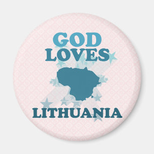 God Loves Lithuania Magnet