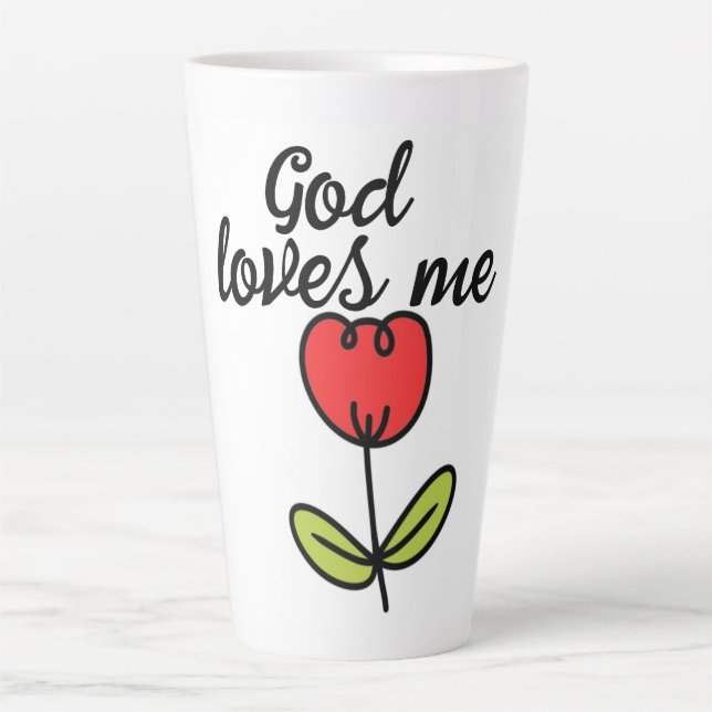 God Loves Me Latte Mug (Front)