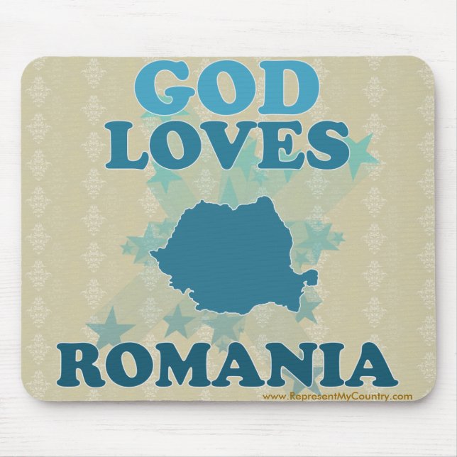 God Loves Romania Mouse Pad (Front)