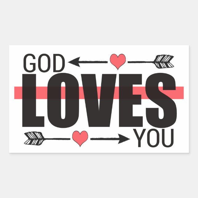 God Loves You John 3:16 Rectangular Sticker (Front)