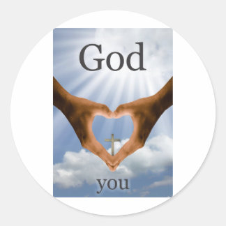 God Loves You Round Sticker