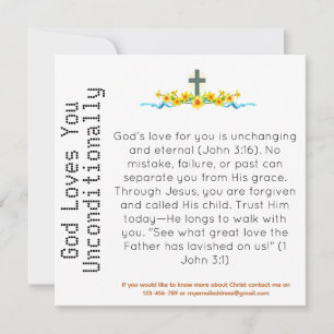 God Loves You Unconditionally Witness Card