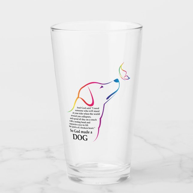 God Made a Dog Glass (Front)