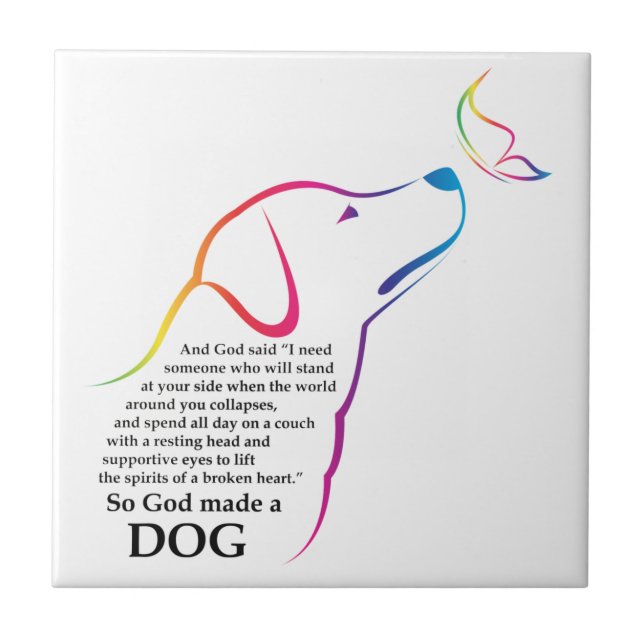 God Made a Dog Tile (Front)