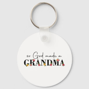 God Made A Grandma Flower Grandma Happy Mothers Da Key Ring