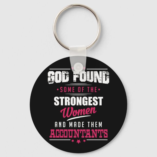 God Made Accountants Hilarious Profession Design Key Ring (Front)