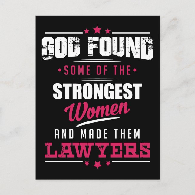 God Made Lawyers Hilarious Profession Design Postcard (Front)