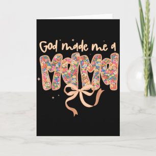 God Made Me A Mama Coquette Bow Christian Jesus Ha Card